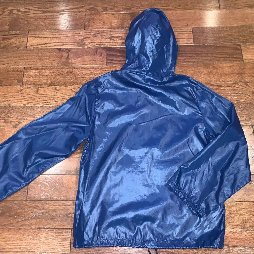 Y2K Vintage Lacoste Windbreaker Jacket Youth L Blue Red Nylon 1/4 Zip Streetwear
